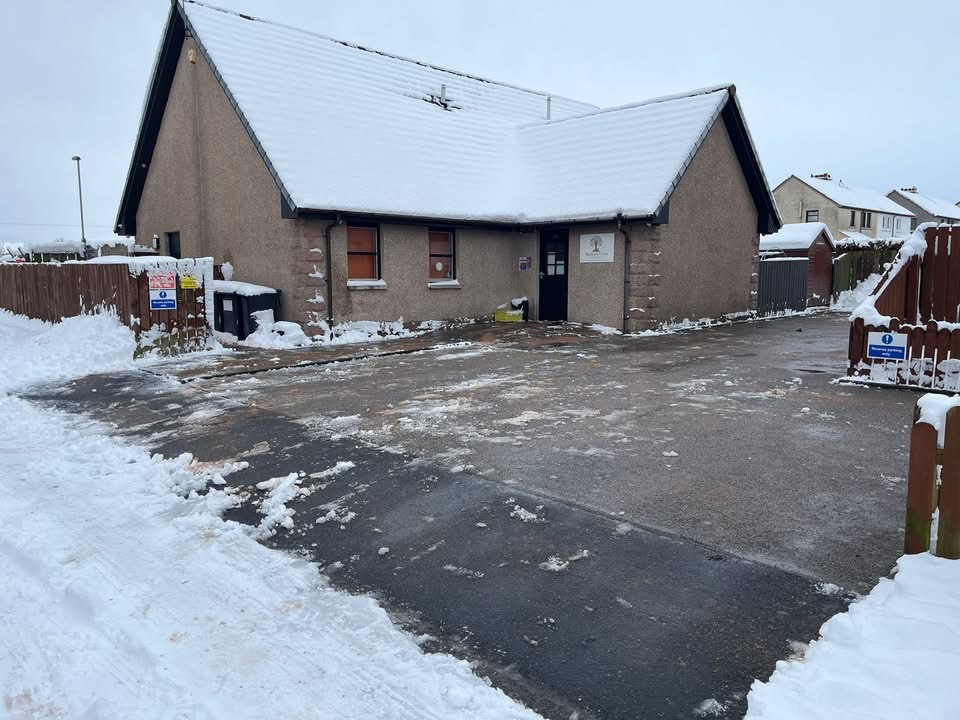 Commercial car park cleared of snow by Gillies Construction in Aberdeen